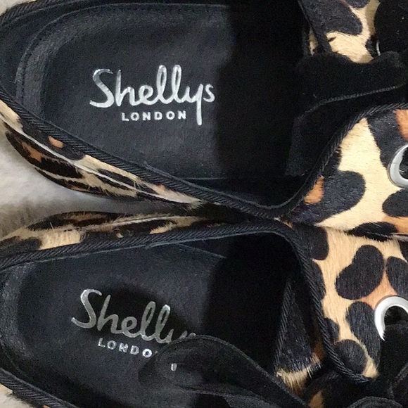 ๐ SHELLYS LONDON โ Frankie โ Animal Print Calf Hair Oxford Lace Up Shoes - Picture 4 of 10